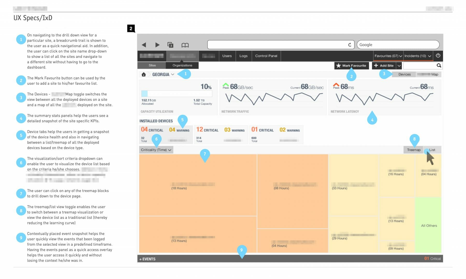 Enterprise Storage UX Specs Sample Page