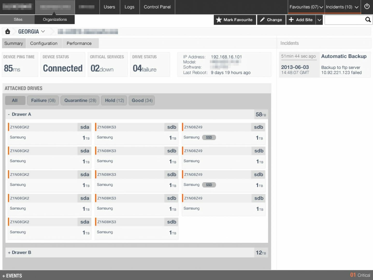 Enterprise Storage Detailed Wireframes